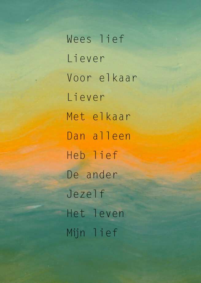 Kaart 5 Wees lief Poëziekaarten (set van 5 stuks)